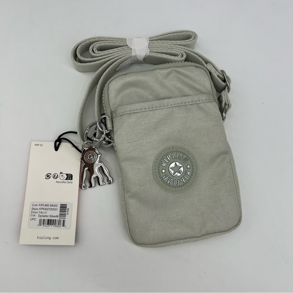 Kipling Small Crossbody Bag in Light Gray